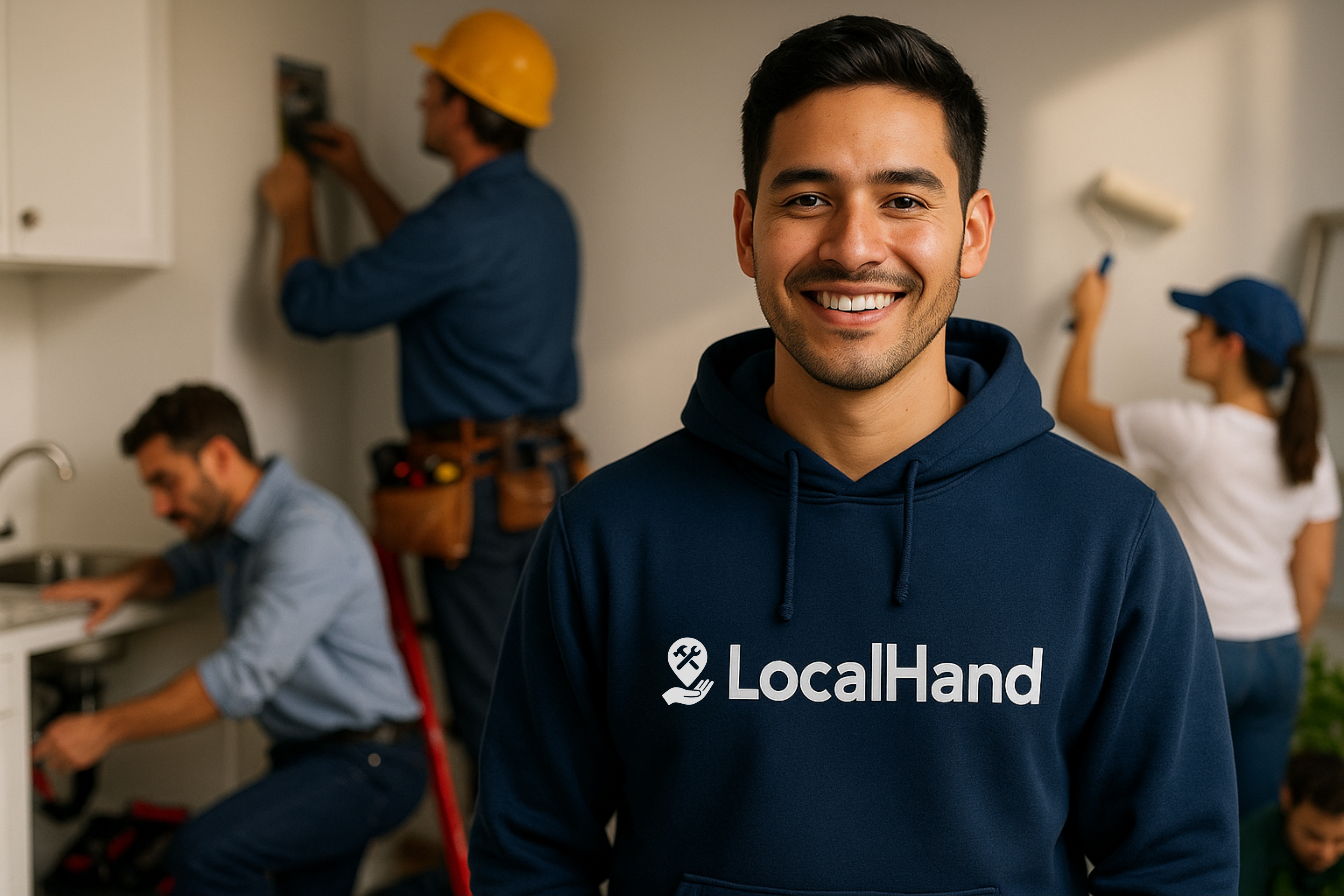 Profesionales locales trabajando